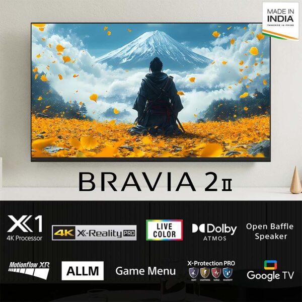 Sony 108 cm (43) BRAVIA 2 II 4K Ultra HD Smart LED Google TV K-43S22BM2 (Black)