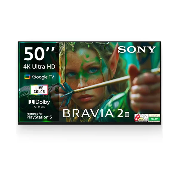 Sony 126 cm (50) BRAVIA 2 II 4K Ultra HD Smart LED Google TV K-50S25M2 (Black)
