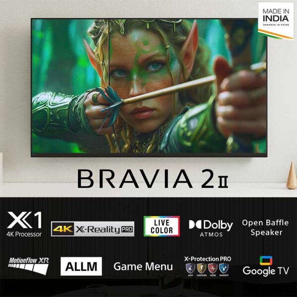 Sony 126 cm (50) BRAVIA 2 II 4K Ultra HD Smart LED Google TV K-50S22M2 (Black)