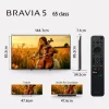 Sony 164 cm (65) BRAVIA 5 4K Ultra HD AI Technology Smart Mini LED Google TV K-65XR55A (Black)