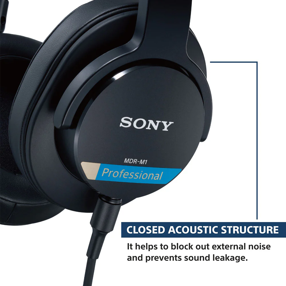 Sony MDR-M1 Wired High Resolution Monitor Headphones, Closed Back Design for Audiophile - Image 4