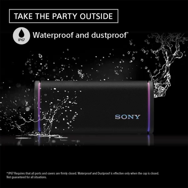 Sony New Launch ULT FIELD 5 Bluetooth Wireless Speaker with Massive Bass|360° Party Light|25hrs Playtime|IP67|Shoulder Strap|Quick Charge|Built in Powerbank|Party Connect(SRS-ULT50)