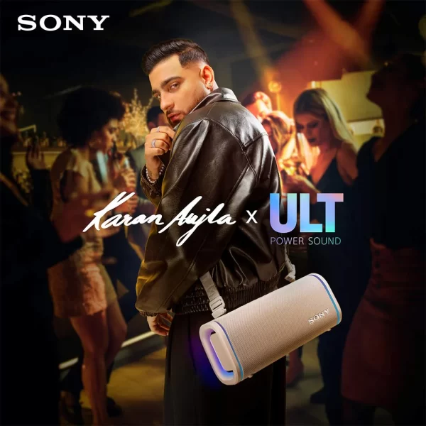 Sony New Launch ULT FIELD 5 Bluetooth Wireless Speaker with Massive Bass|360° Party Light|25hrs Playtime|IP67|Shoulder Strap|Quick Charge|Built in Powerbank|Party Connect(SRS-ULT50)