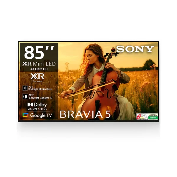 Sony 215 cm (85) BRAVIA 5 4K Ultra HD AI Technology Smart Mini LED Google TV K-85XR55A (Black)