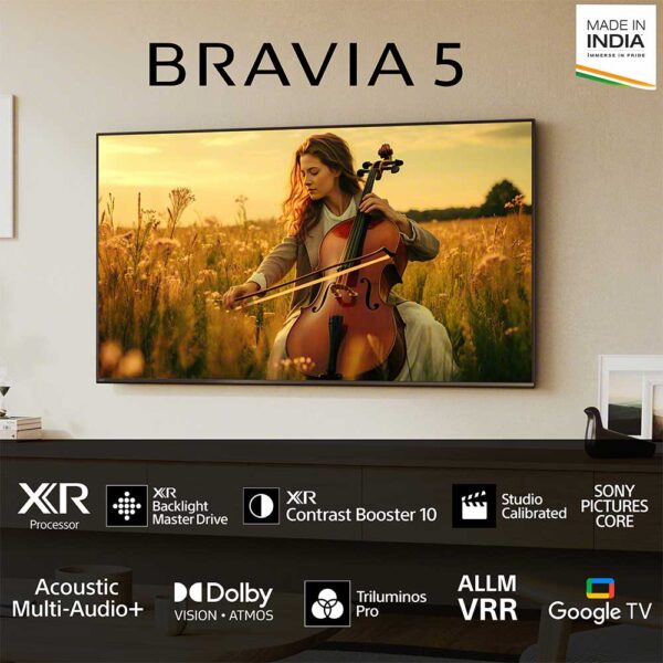 Sony 215 cm (85) BRAVIA 5 4K Ultra HD AI Technology Smart Mini LED Google TV K-85XR55A (Black)