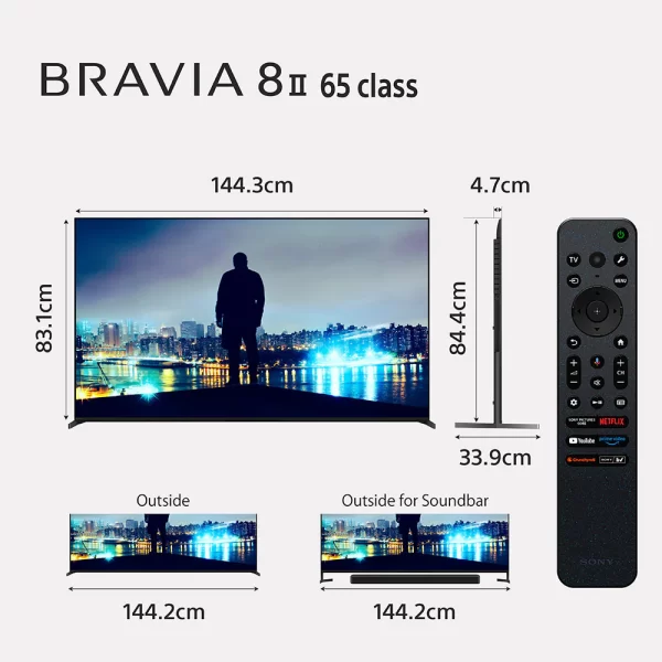 Sony 164 cm (65) BRAVIA 8 II 4K Ultra HD AI Technology Smart OLED Google TV K-65XR80M2 (Black)