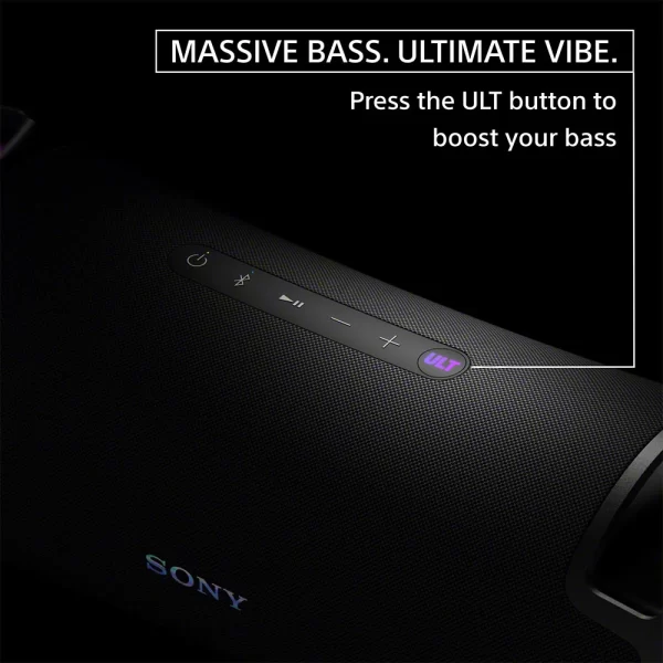 Sony ULT FIELD 7 Wireless Bluetooth Portable Speaker with 30H Battery life, ULT button(2 Modes) for Massive Bass,Comfortable Handle,Colourful Light,Powerbank,Waterproof,Dustproof,Karaoke,Party Connect