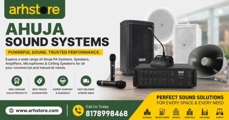 Ahuja Sound System Dealer in Ghaziabad at cheap price Complete Audio Solutions by ARH Store.