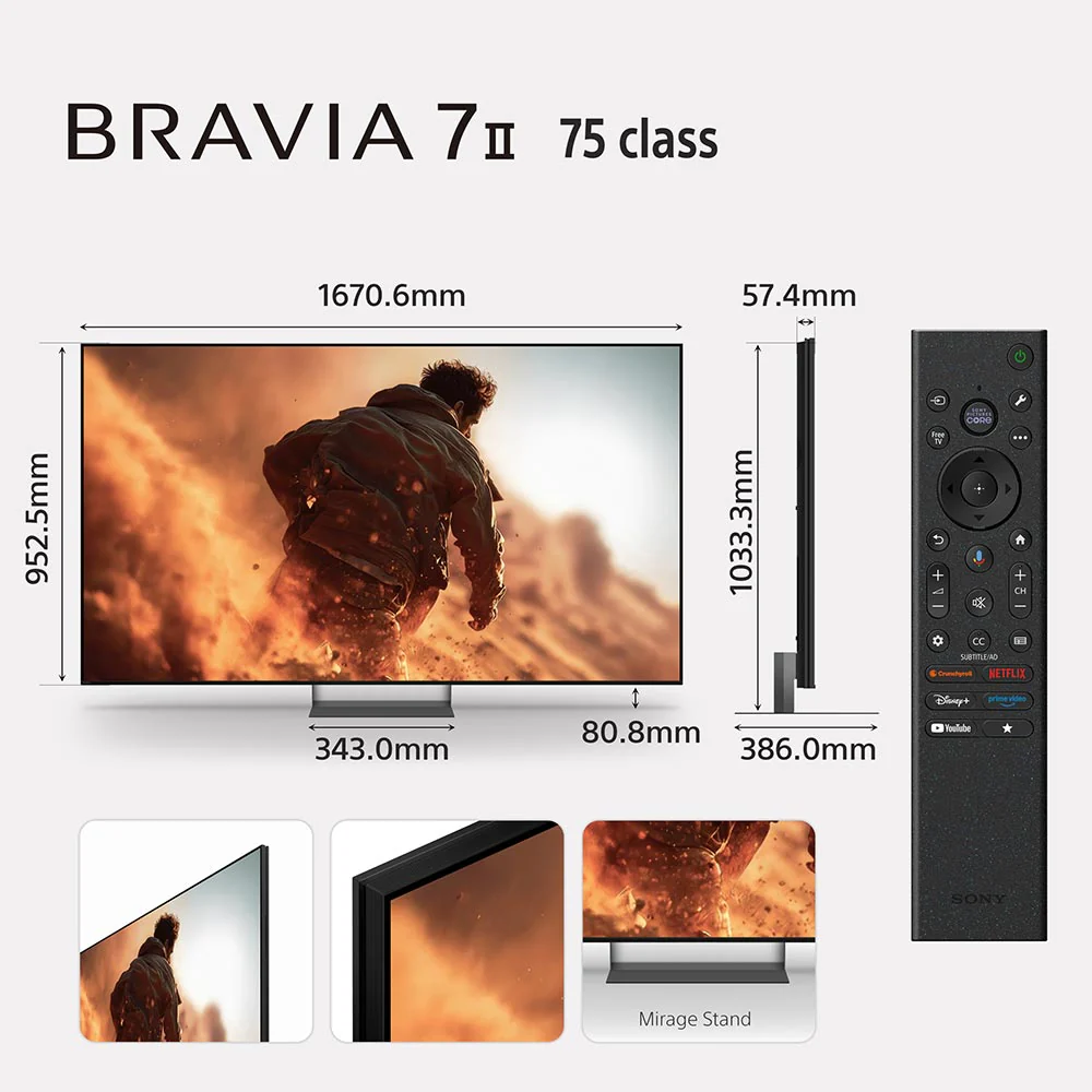 Sony BRAVIA 7II True RGB Series 215 cm (85 Inch) TV, AI XR Powered 4K Ultra HD (3840 x 2160) 120HZ Smart RGB LED Google TV, K-85XR70M2 (Black) - Image 2