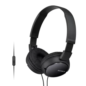 Sony MDR-ZX110AP On-Ear Stereo Headphones with Mic and Tangle Free Cable